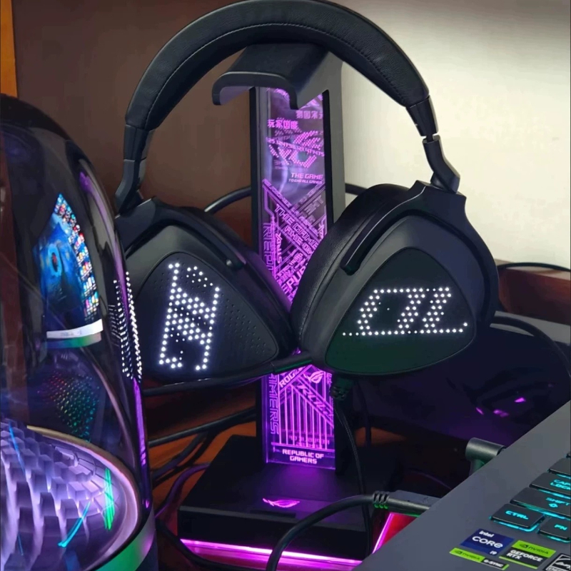 Desk Setup Headphones - RGB Gaming Headphone Stand with Aura