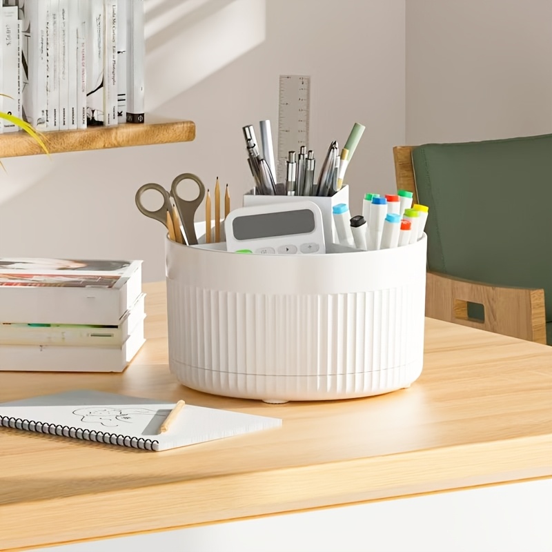 Desk Setup Desk - Rotating Desktop Storage Box Cosmetic Brush