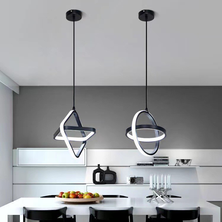 Desk Setup White - Modern LED Pendant Light Black White