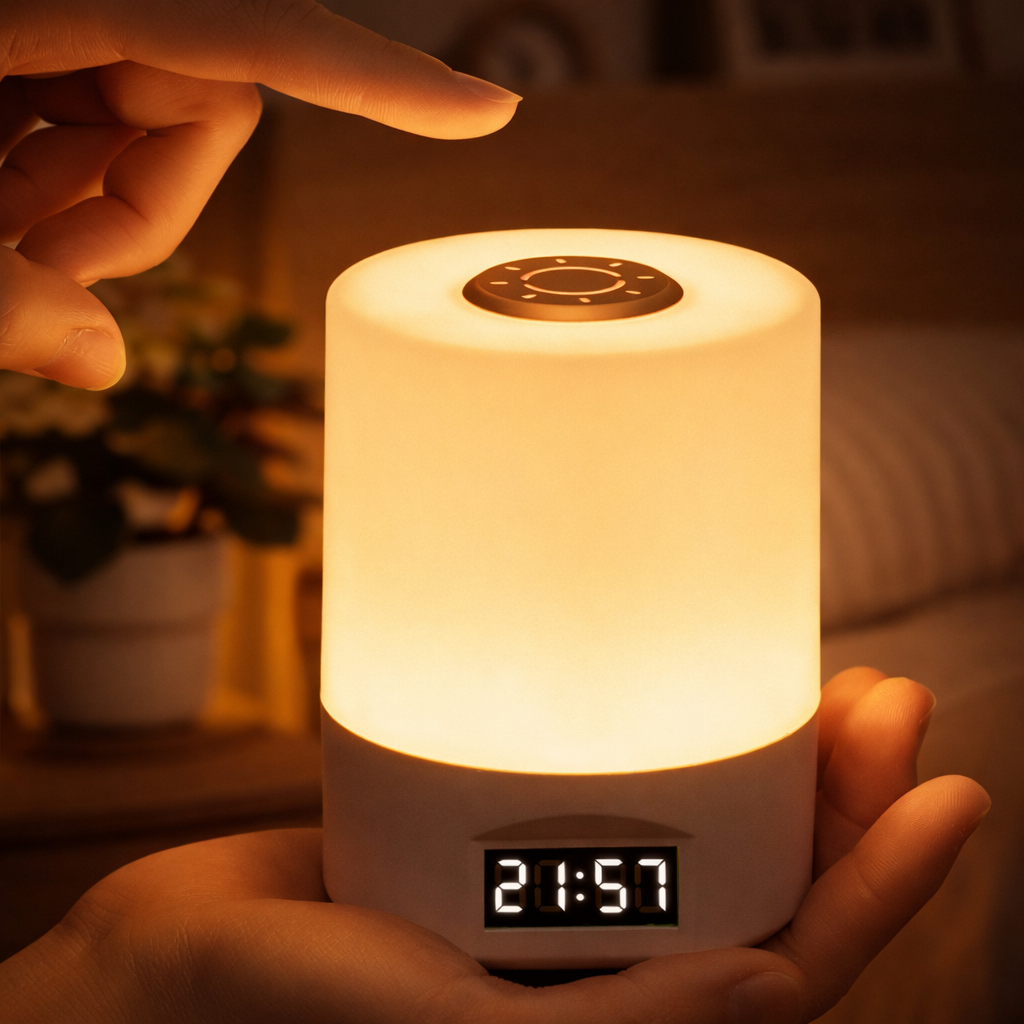 Desk Setup White - Touch Control Bedside Night Light with