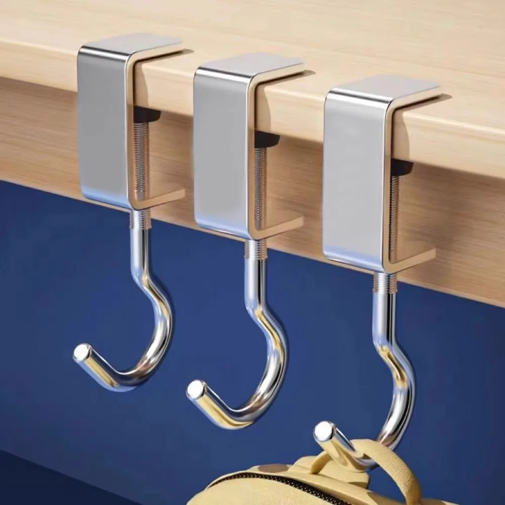 Desk Setup Desk - 1/2pcs 360° Rotatable Steel Table Hooks