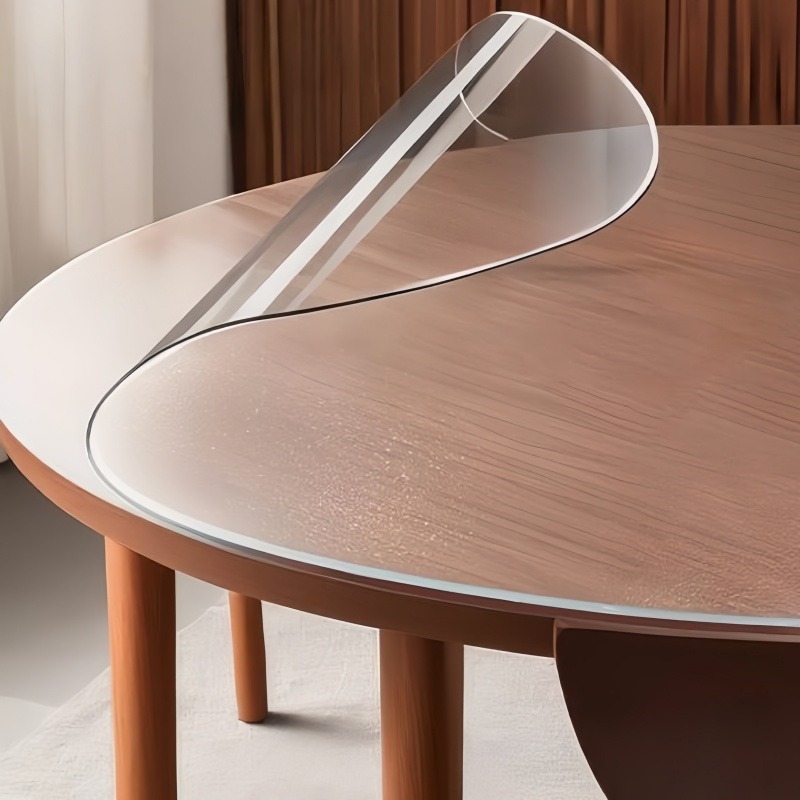 Desk Setup Desk - 1pc 100/110/120cm Clear PVC Round Table