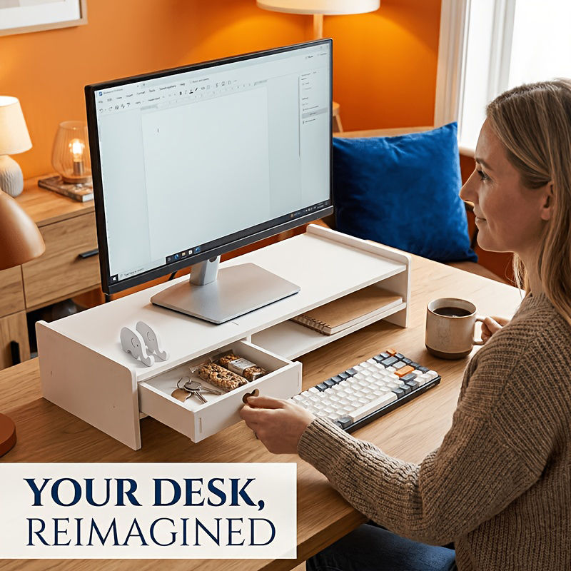 Minimalist White PVC Monitor S - Desk Setup White recensie en prijs