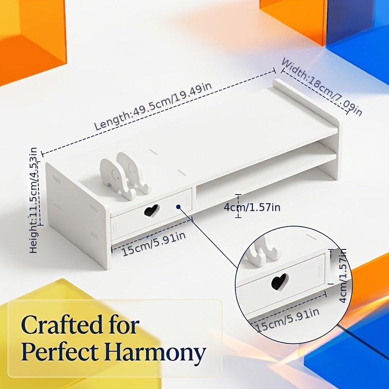 Minimalist White PVC Monitor S - Desk Setup White recensie en prijs