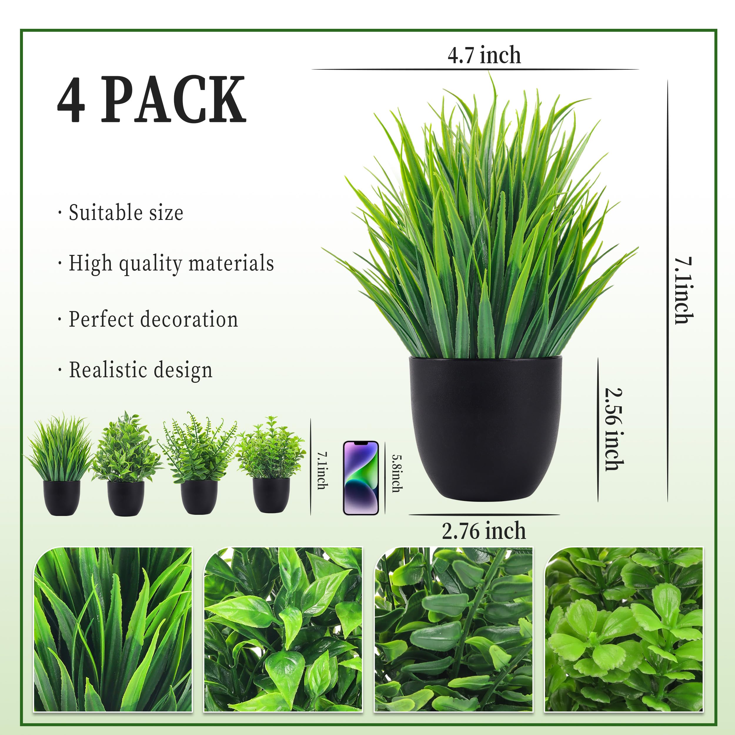 4 Packs Fake Plants Artificial - Desk Setup At Home recensie en prijs