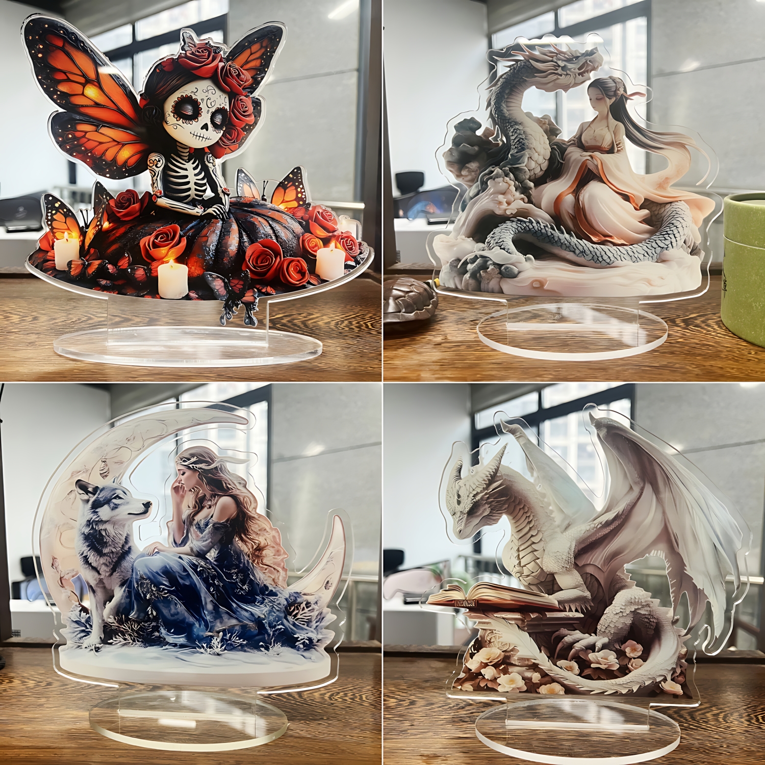 Two Tigers Statue,2D Flat Anim - Desk Setup Desk recensie en prijs