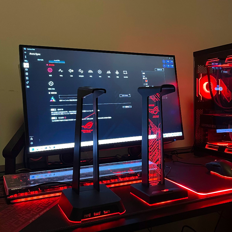 RGB Gaming Headphone Stand wit - Desk Setup Headphones recensie en prijs