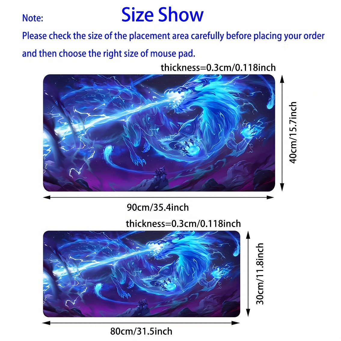 Blue Dragon Mouse Pad Speed Mo - Desk Setup Blue recensie en prijs