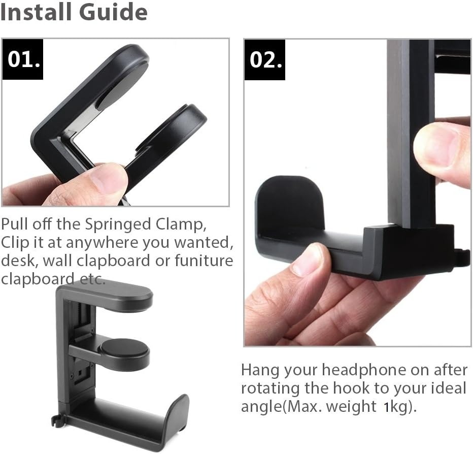 No Punch Table Clip Hook Headp - Headphone Hook Under recensie en prijs