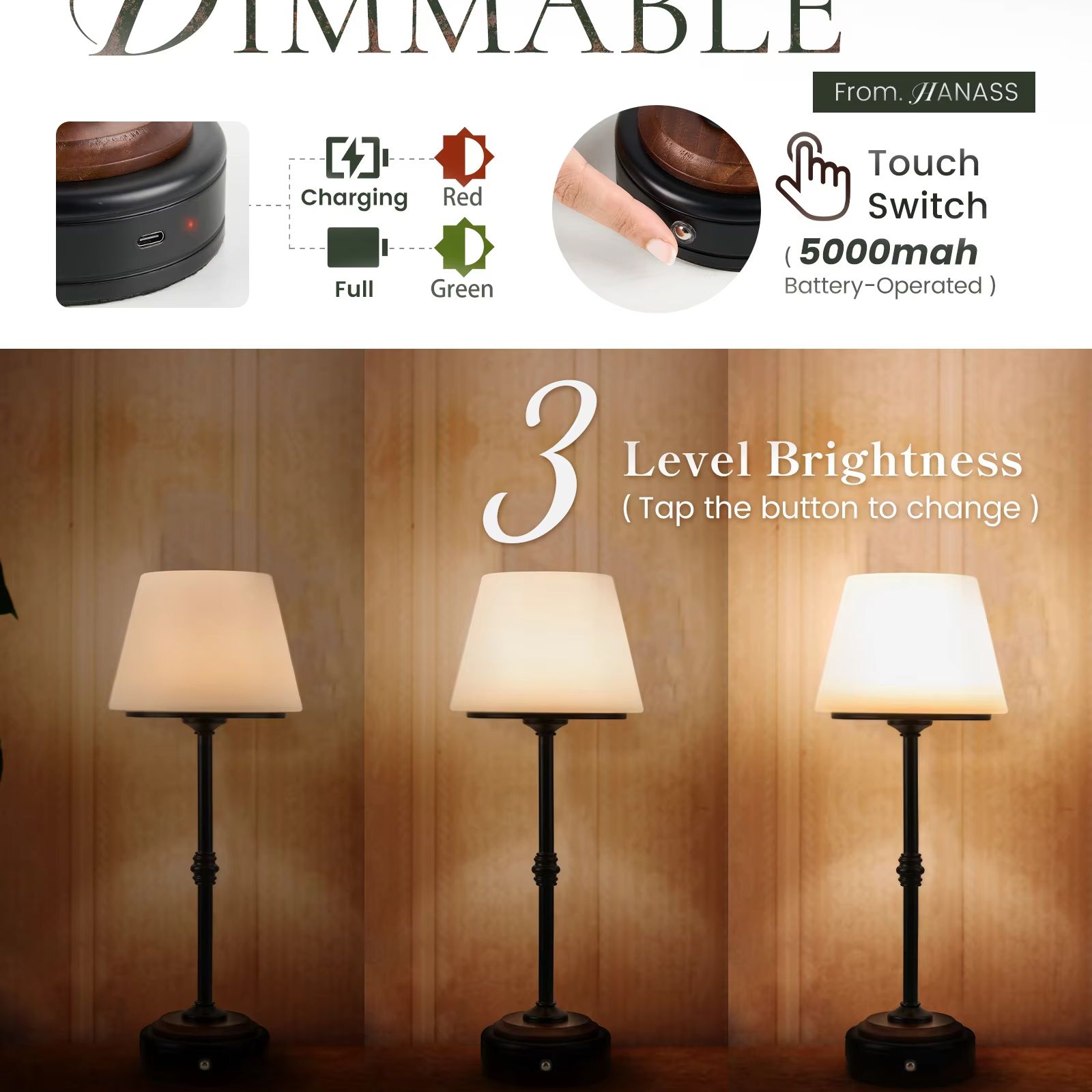 Cordless Table Lamps Set of  5 - Desk Setup Desk recensie en prijs