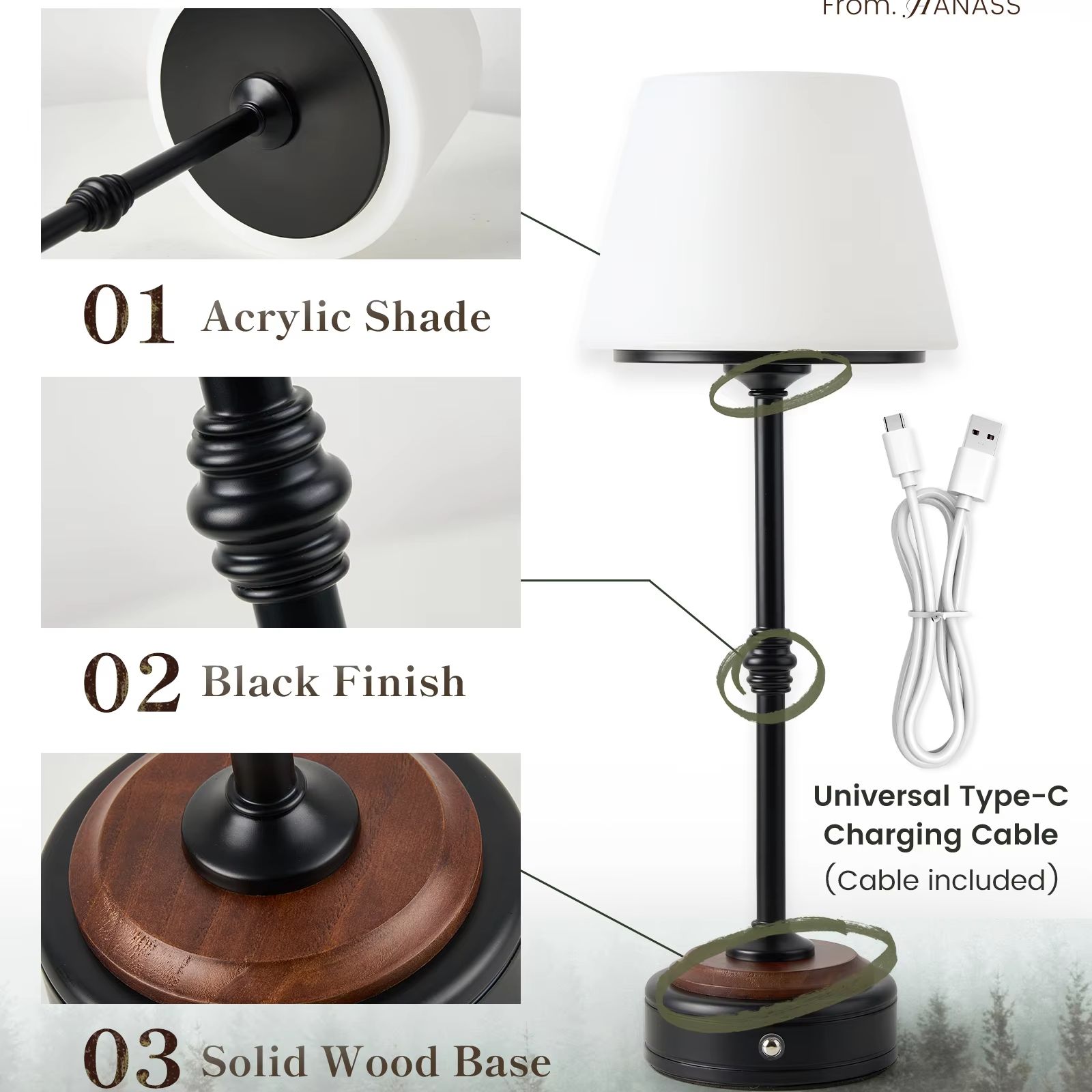 Cordless Table Lamps Set of  5 - Desk Setup Desk recensie en prijs
