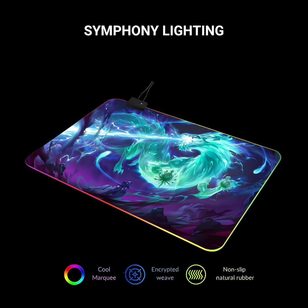 RGB LED Blue Dragon Mouse Pad  - Desk Setup Blue recensie en prijs