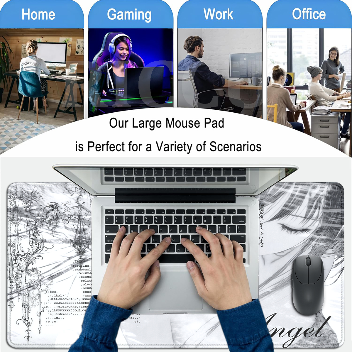 Anime Aesthetics Mousepad Blac - Desk Setup White recensie en prijs