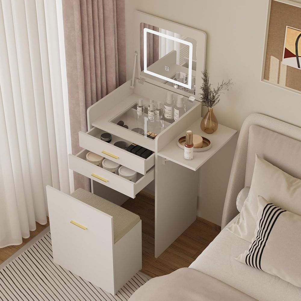 3-in-1 Vanity Desk Set, Flip-t - Desk Setup In Small Bedroom recensie en prijs