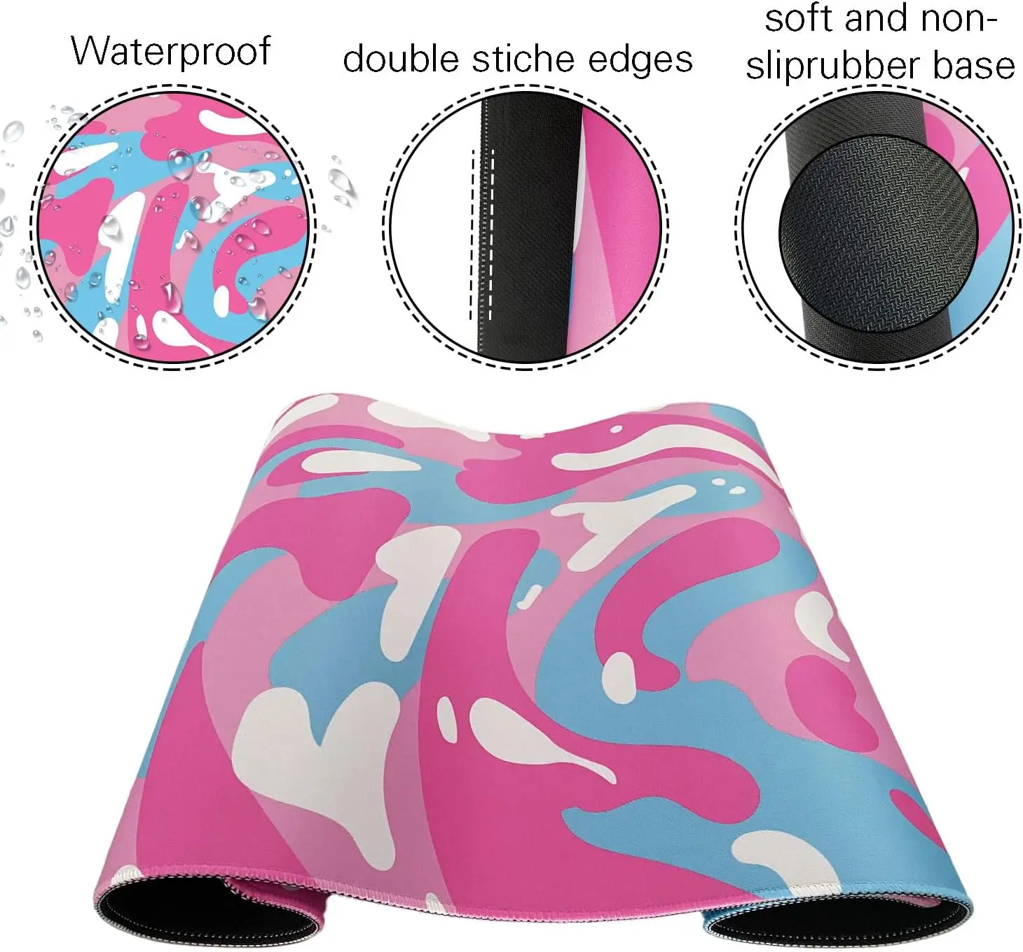 Stylish Pink Blue White Abstra - Desk Setup Blue recensie en prijs