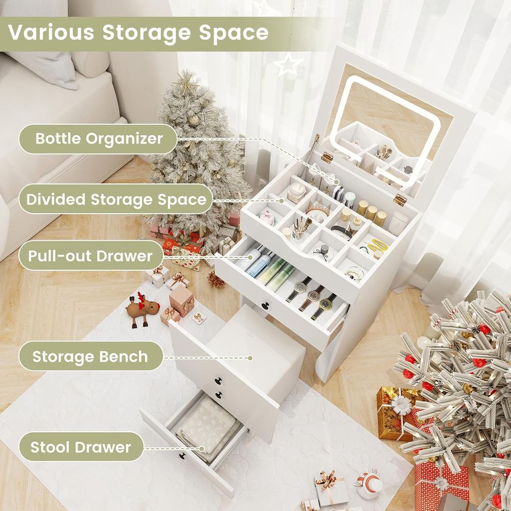 Small Vanity Desk Set, Makeup  - Desk Setup In Small Bedroom recensie en prijs