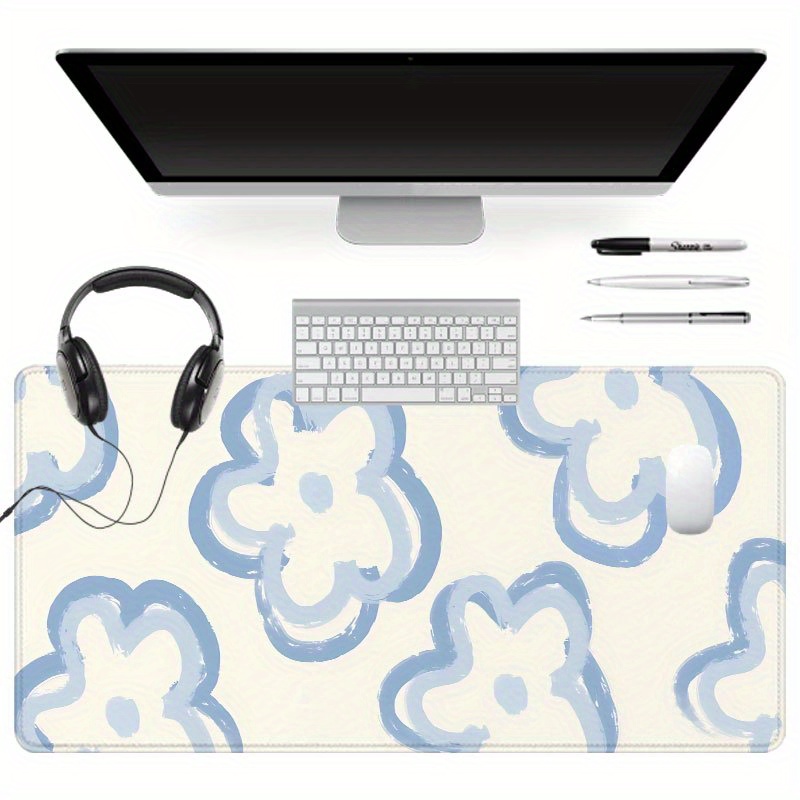 Blue Cloud Flower Desk Mat Non - Desk Setup Blue recensie en prijs