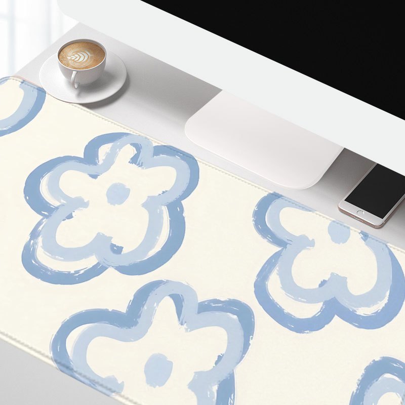 Blue Cloud Flower Desk Mat Non - Desk Setup Blue recensie en prijs