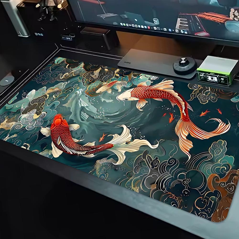Japanese Koi Fish Desk Mat XXL - Desk Setup Blue recensie en prijs