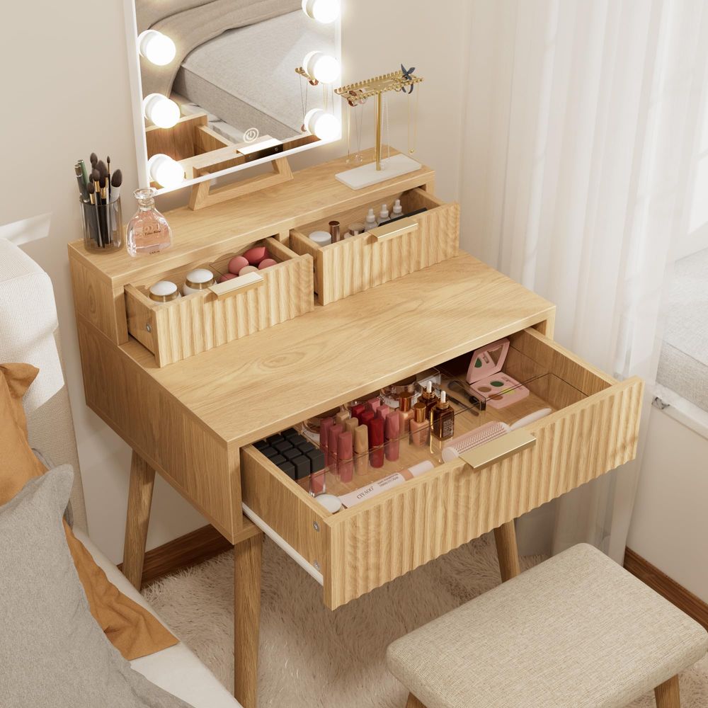 Small Vanity Desk with Hollywo - Desk Setup Girl recensie en prijs