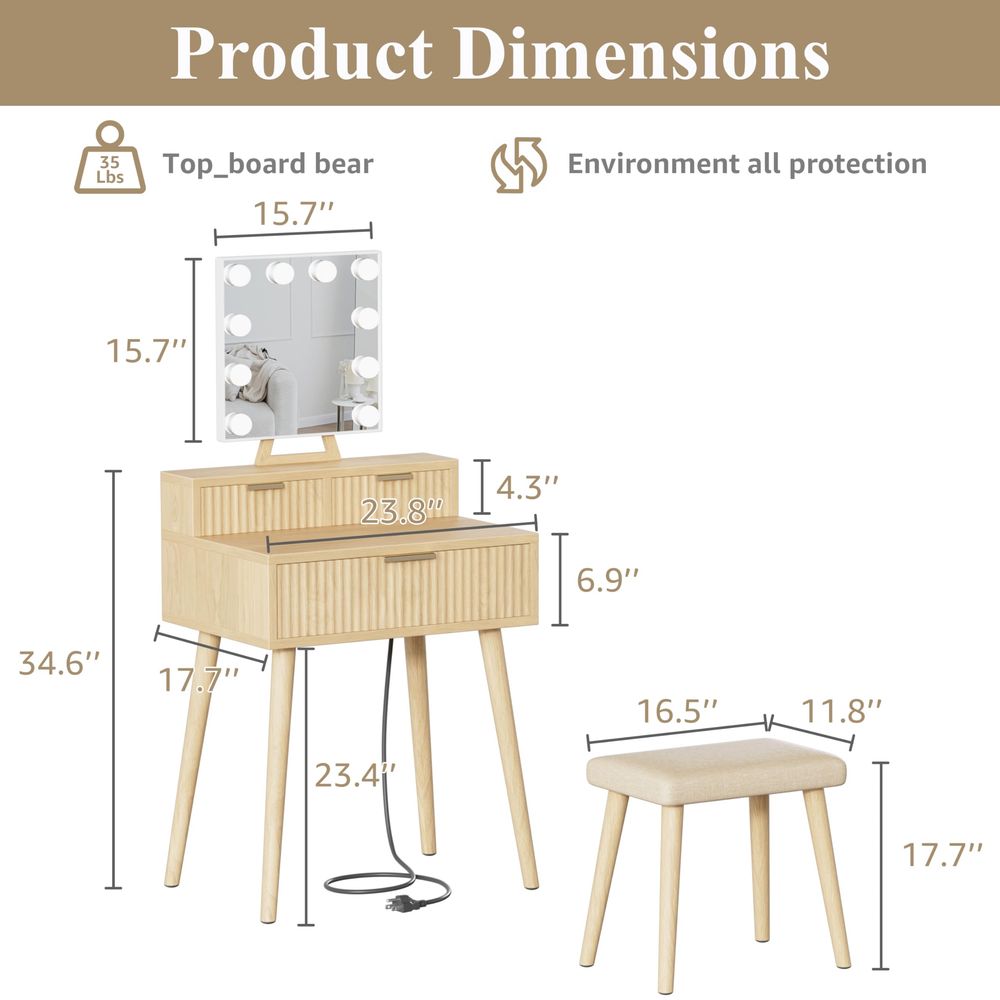 Small Vanity Desk with Hollywo - Desk Setup Girl recensie en prijs