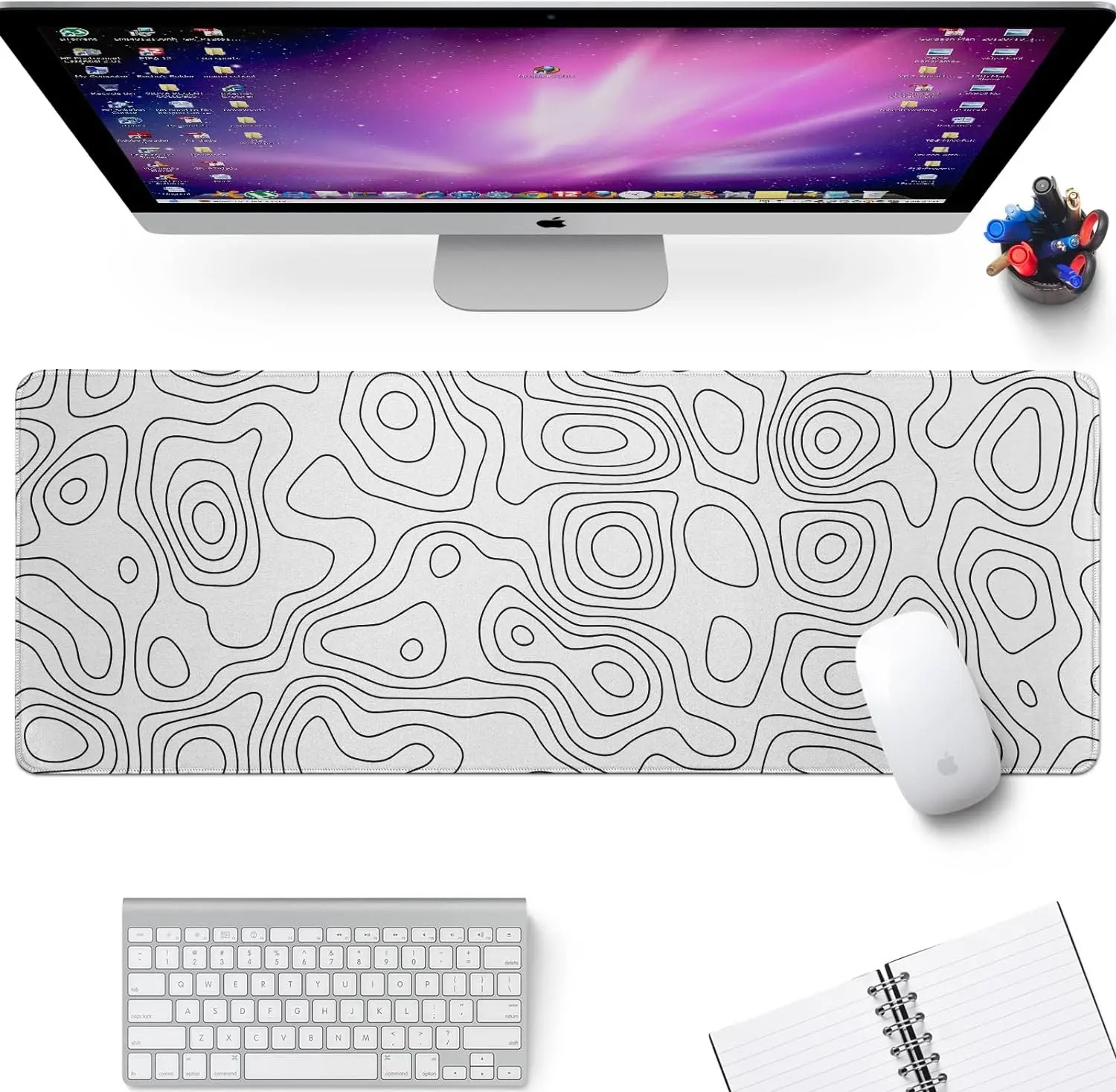 White Rubber Mouse Pad Topogra - Desk Setup White recensie en prijs