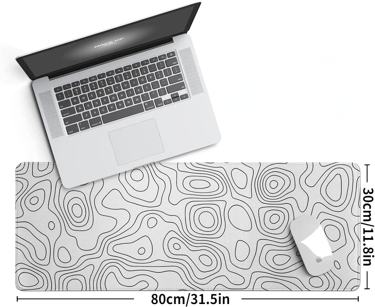 White Rubber Mouse Pad Topogra - Desk Setup White recensie en prijs