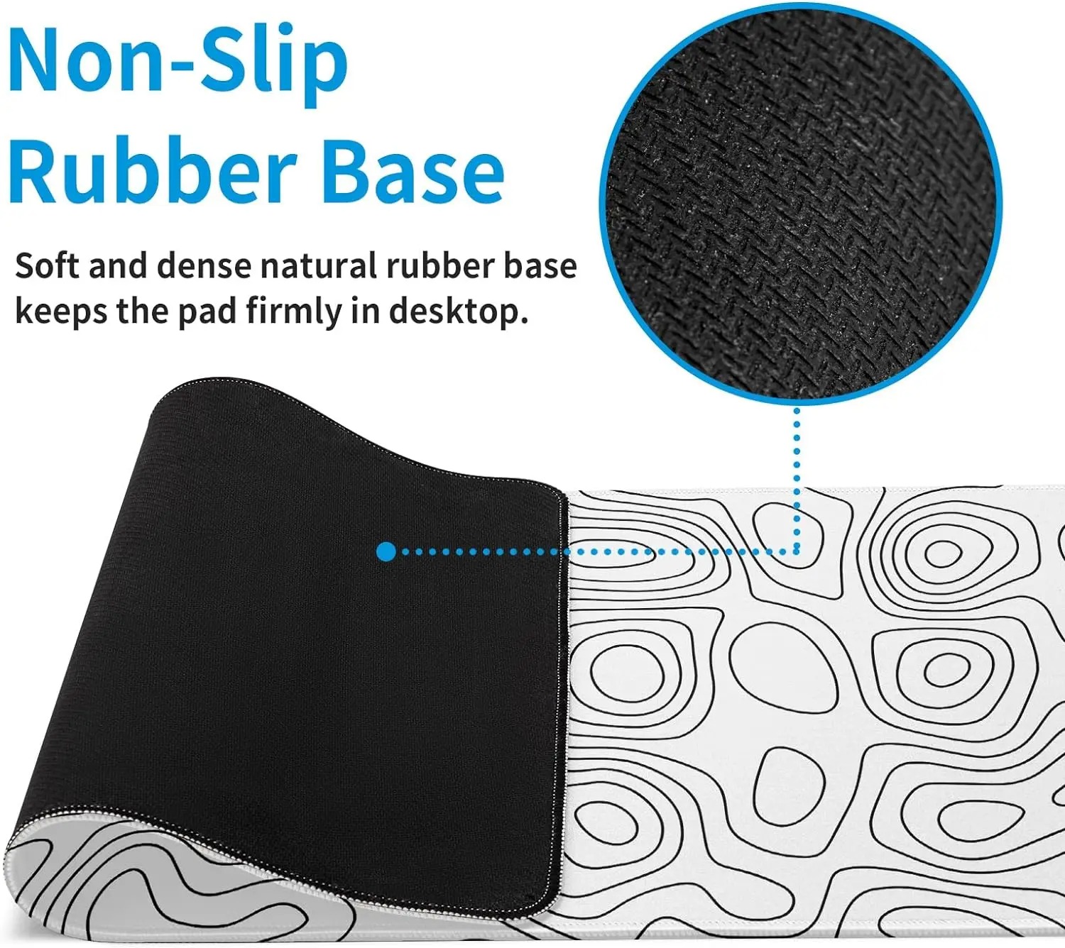 White Rubber Mouse Pad Topogra - Desk Setup White recensie en prijs