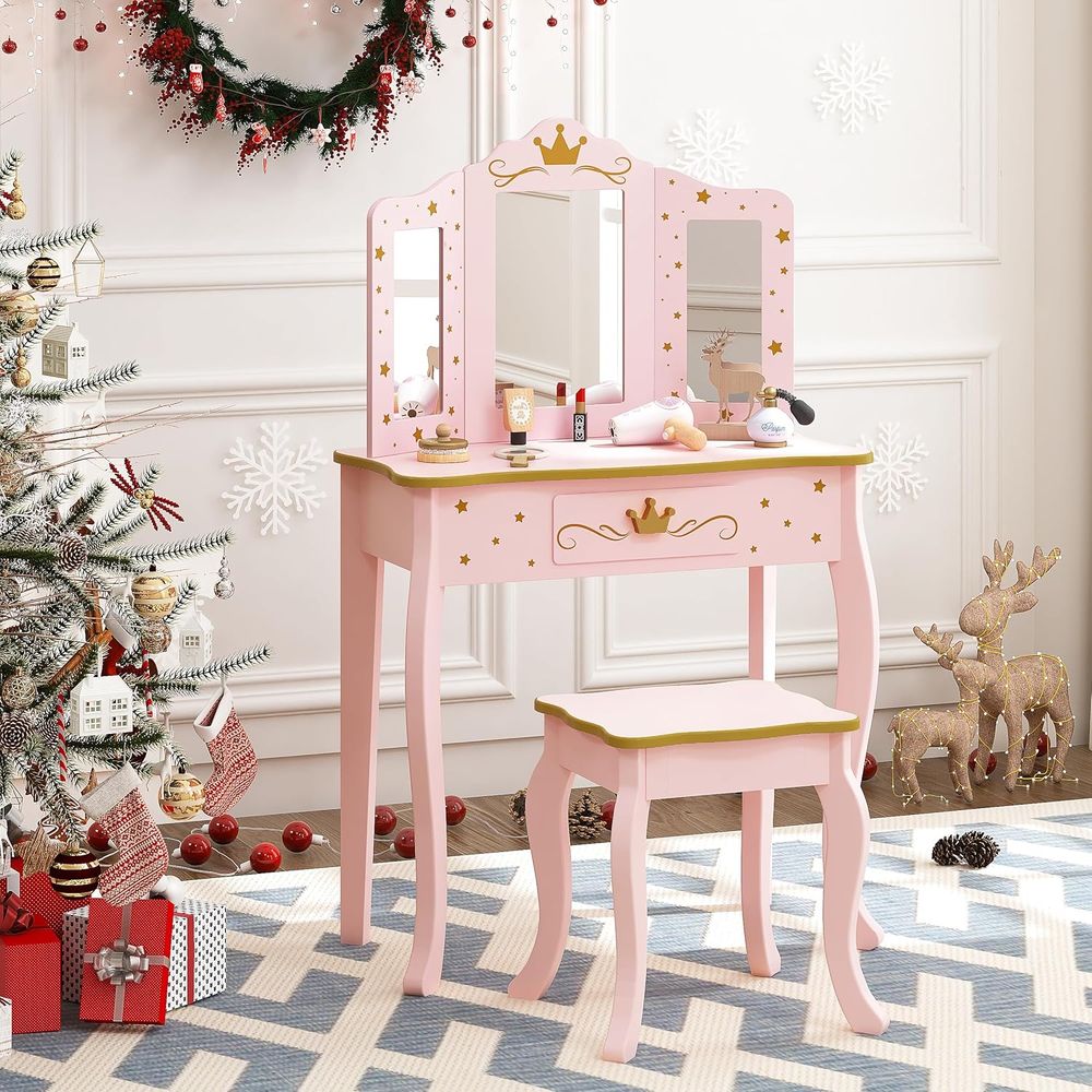 Kids Vanity Set with Mirror an - Desk Setup Girl recensie en prijs