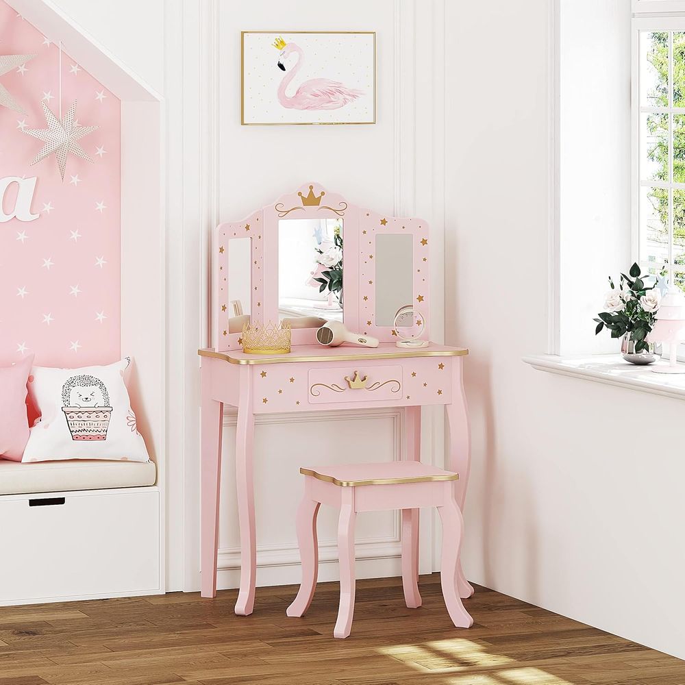 Kids Vanity Set with Mirror an - Desk Setup Girl recensie en prijs