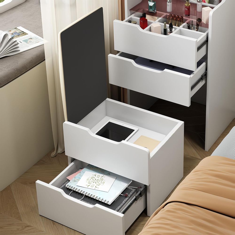 3 in 1 Vanity Desk with Mirror - Desk Setup Desk recensie en prijs