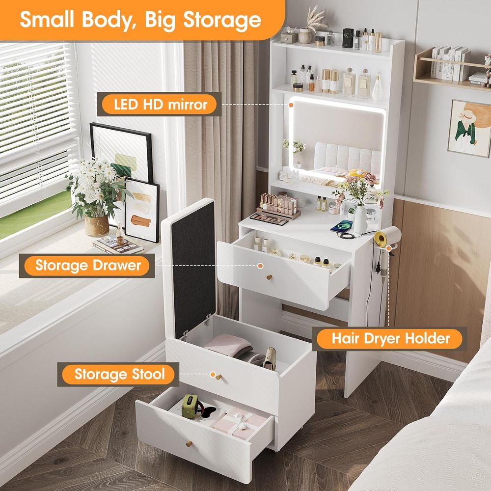 Make Up Vanity Desk with Mirro - Desk Setup Girl recensie en prijs