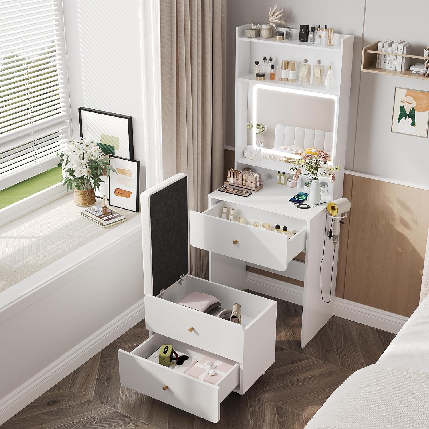 Make Up Vanity Desk with Mirro - Desk Setup Girl recensie en prijs
