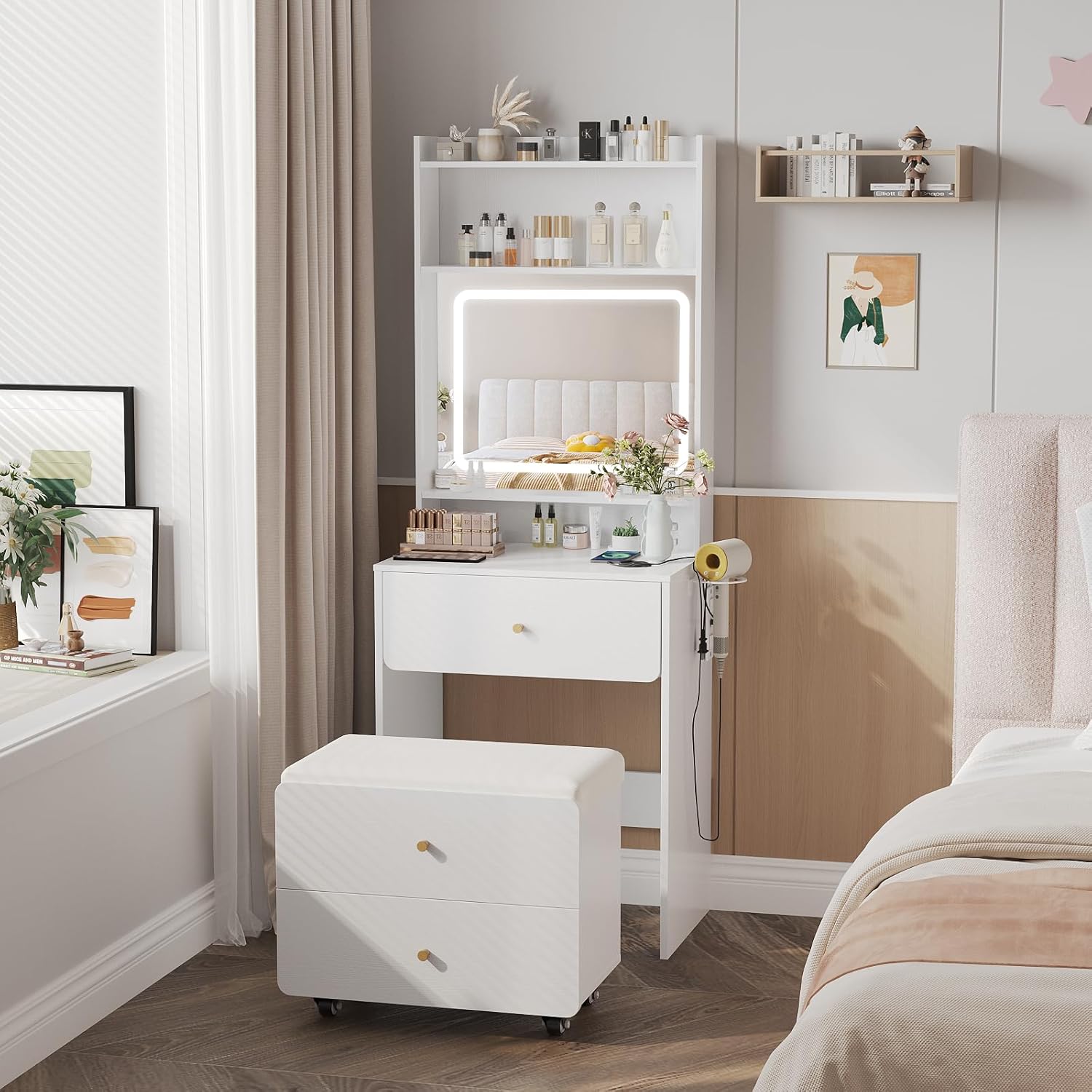 Make Up Vanity Desk with Mirro - Desk Setup Girl recensie en prijs