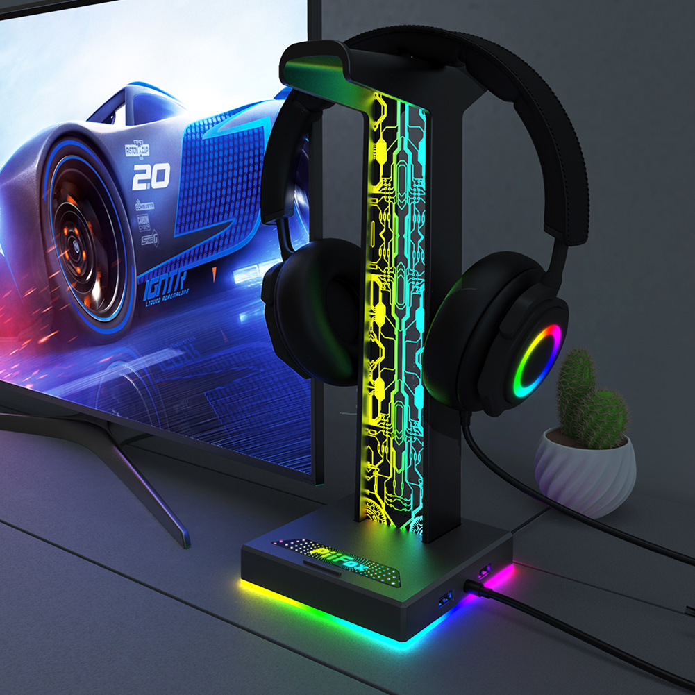 RGB Gaming Headphone Stand Dua - Headphone Hook Under recensie en prijs