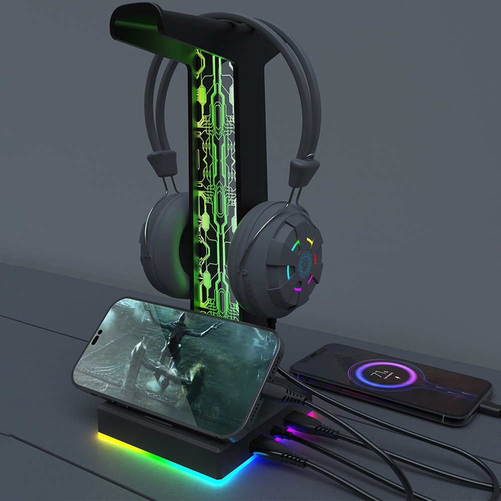RGB Gaming Headphone Stand Dua - Headphone Hook Under recensie en prijs