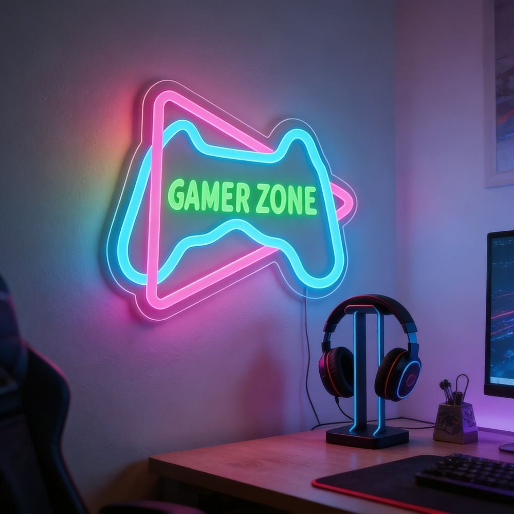 Gamer Zone Neon Sign USB Gifts - Desk Setup Blue recensie en prijs